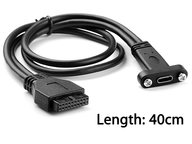 USB 3.0 20-Pin Header Male to USB 3.1 Type C Female Cable