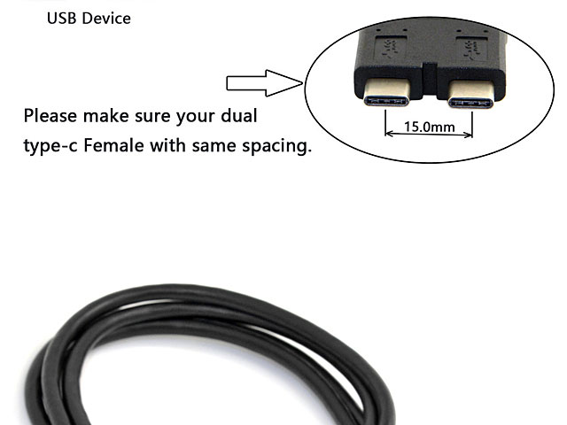 Dual USB 3.1 Type-C OTG Cable