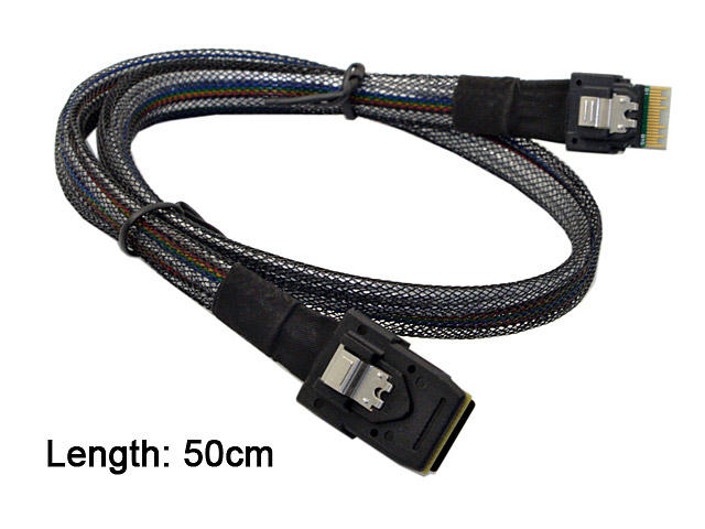 Slim SAS 4.0 SFF-8654 4i 38pin Host to Mini SAS 4i SFF-8087 36pin Target Cable