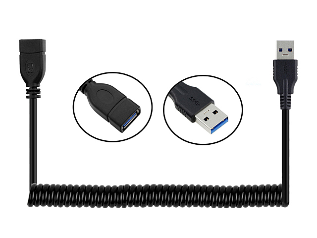 USB 3.0 Extension Curled Cable