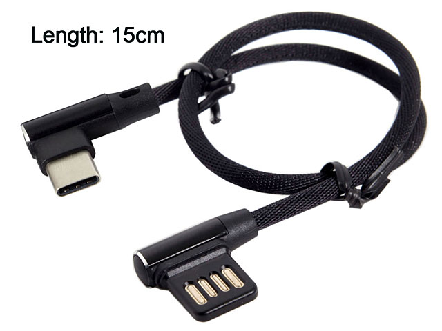 Type-C Male to USB 2.0 A Male Short Cable (Horizontal 90°)