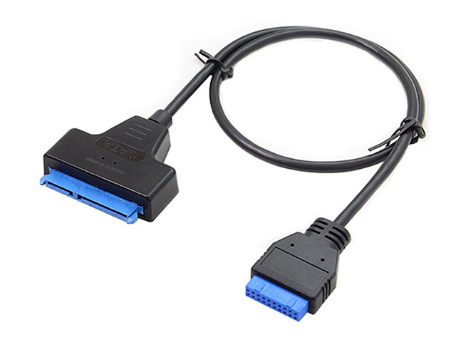 USB 3.0 20-Pin Header Male to Male to 2.5" SATA Cable