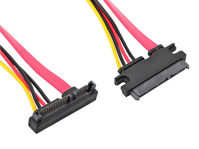 SATA 22-Pin Male (90°) to SATA 22-Pin Female Cable