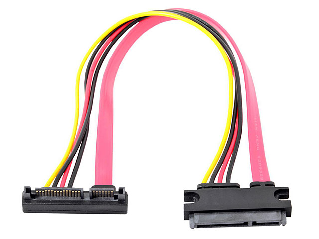 SATA 22-Pin Male (90°) to SATA 22-Pin Female Cable