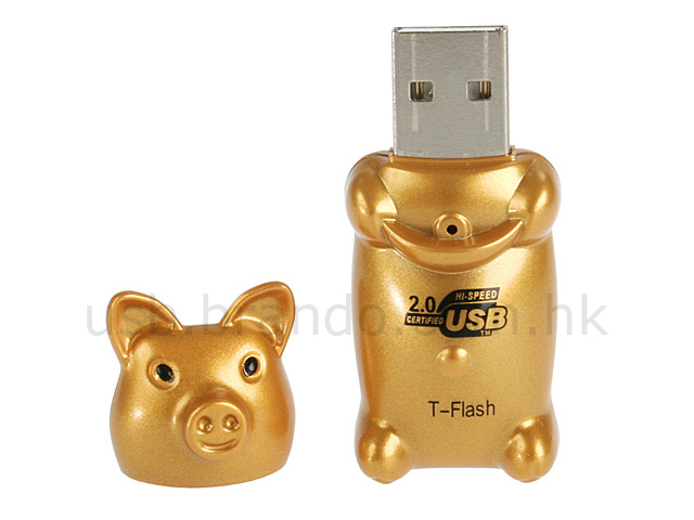 USB Golden Piggy T-Flash / Micro SD Card Reader