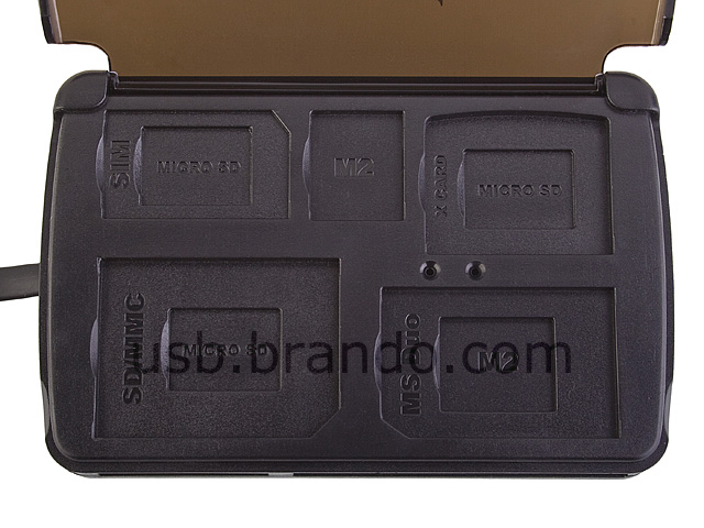 USB Multi-Card Reader with Memory Card Storage Box
