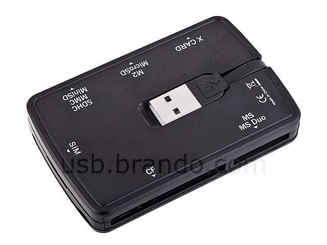 USB Multi-Card Reader with Memory Card Storage Box