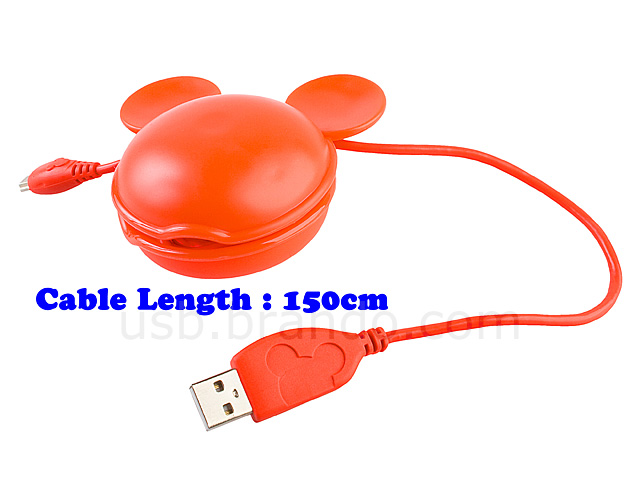 Disney Mickey USB Cable Holder with 150cm USB Cable