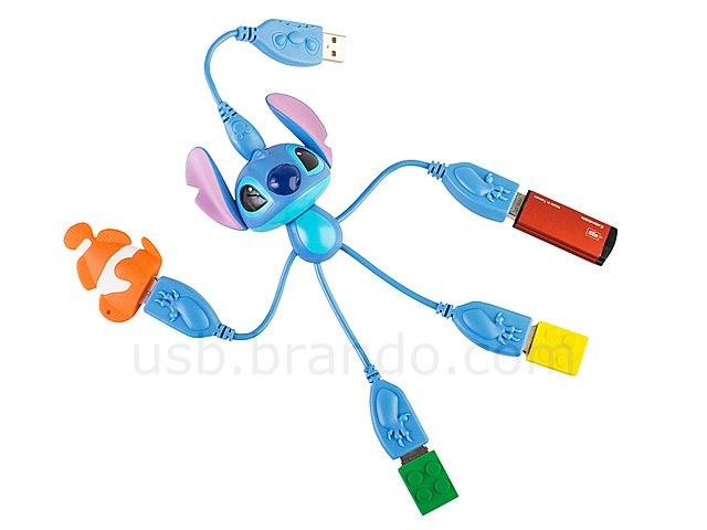 Disney Stitch USB 4-Port Hub Cable