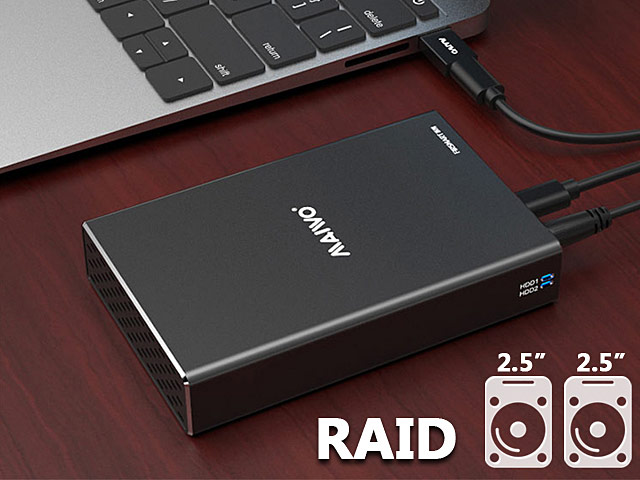 Type-C Dual 2.5" SATA HDD RAID Enclosure