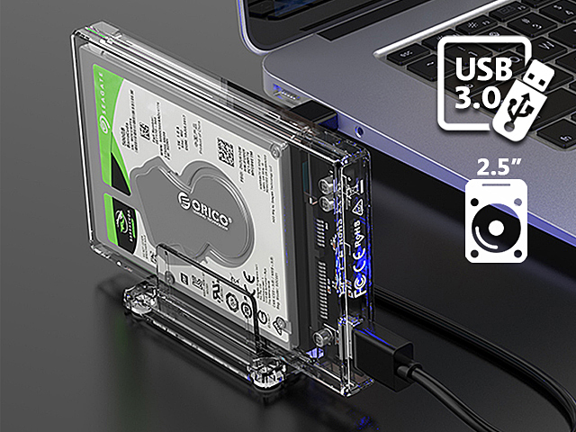 ORICO Transparent USB 3.0 2.5" SATA HDD Enclosure with Stand