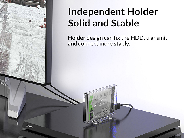ORICO Transparent USB 3.0 2.5" SATA HDD Enclosure with Stand