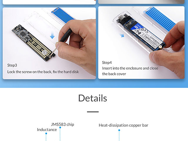 ORICO NVMe M.2 SSD Enclosure (10Gbps)