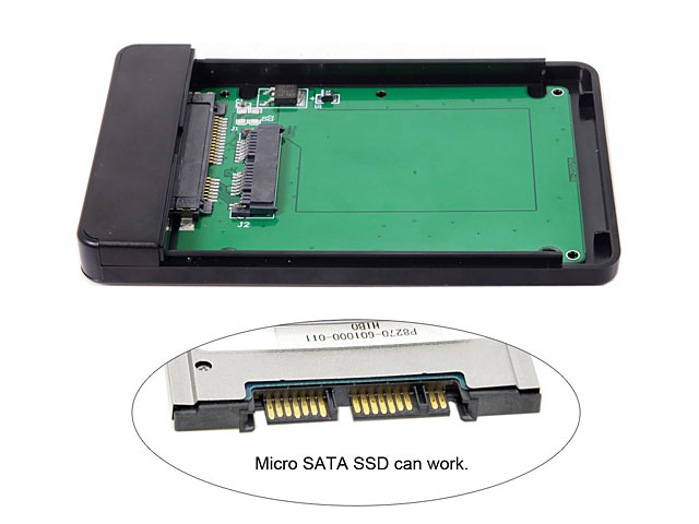 Type-C to micro SATA (7+9-pin) HDD Enclosure
