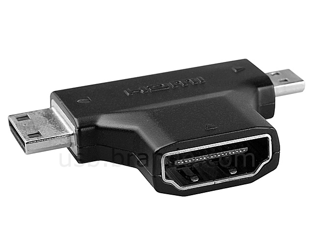 HDMI Female to Mini HDMI Male/Micro HDMI Type D Male Adapter