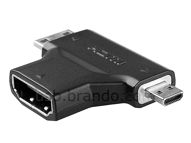 HDMI Female to Mini HDMI Male/Micro HDMI Type D Male Adapter