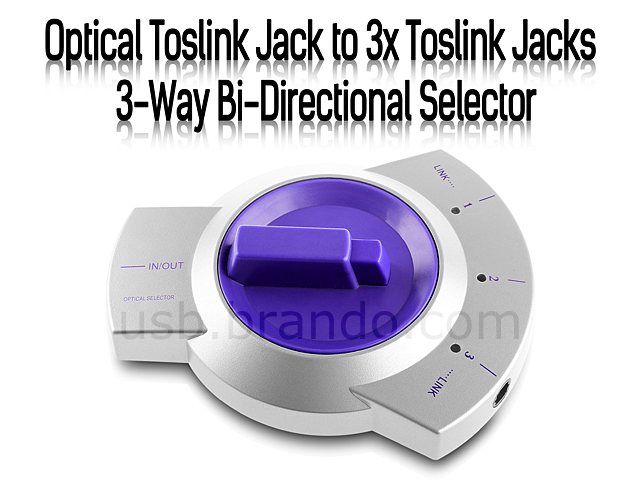 Optical Toslink Jack to 3x Toslink Jacks 3-Way Bi-Directional Selector