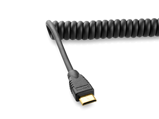 Mini HDMI Male to HDMI Male Curled Cable