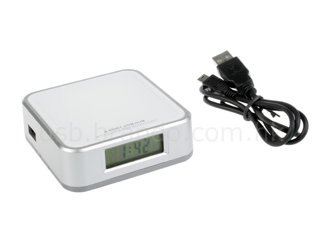 USB Hub with Clock and Mood Light (USB 2.0)