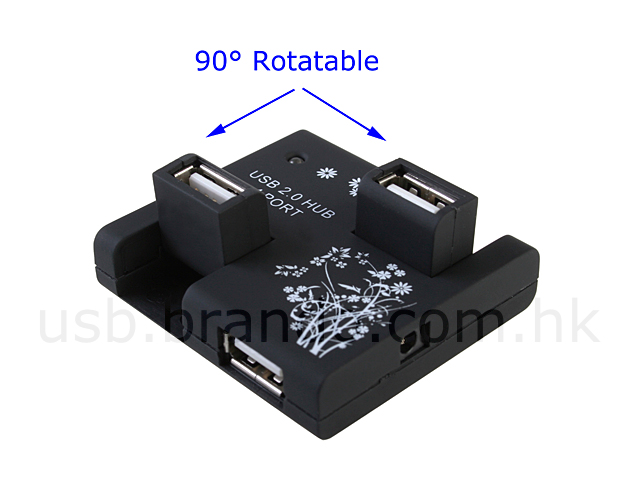 USB 90° x 2 Revolving 4-Port Hub