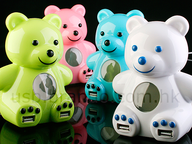 USB Bear 4-Port Hub + Alarm Clock