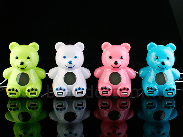 USB Bear 4-Port Hub + Alarm Clock