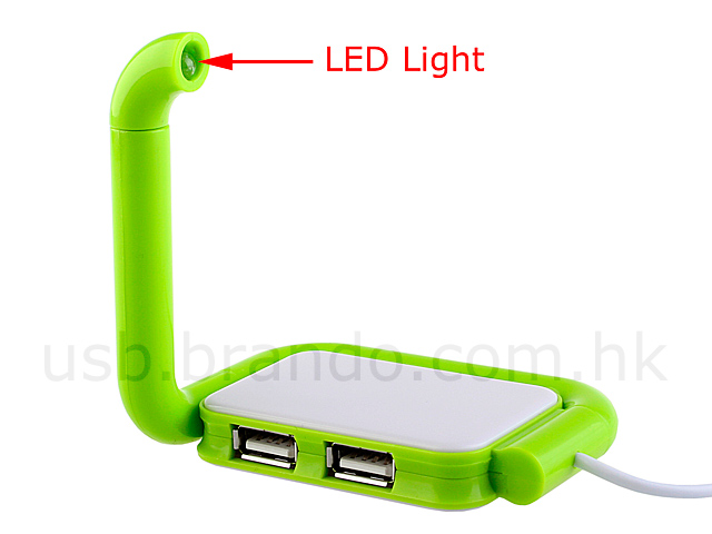 USB 4-Port Hub with Foldable Light