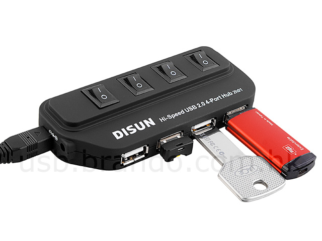 USB 4-Port Hub with On/Off Switch