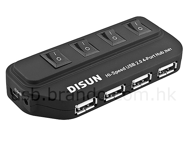 USB 4-Port Hub with On/Off Switch