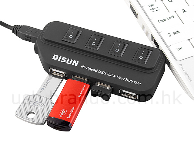 USB 4-Port Hub with On/Off Switch