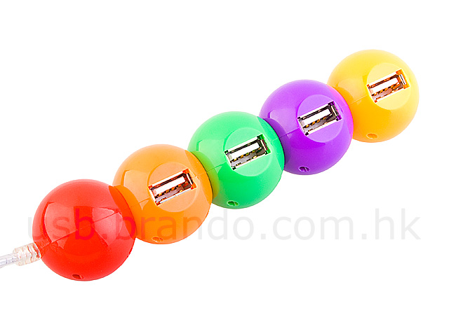 USB 180° Revolving Chromatic Ball 4-Port Hub