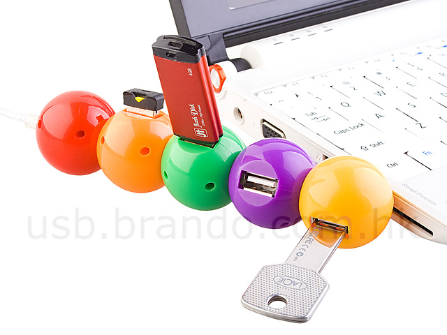 USB 180° Revolving Chromatic Ball 4-Port Hub