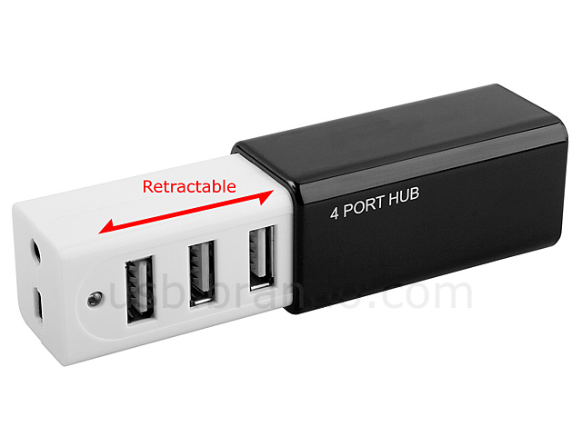 USB Retractable Mini 4-Port Hub