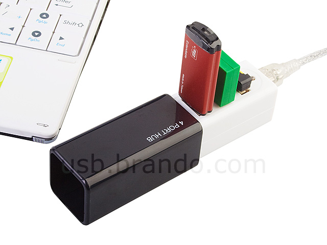 USB Retractable Mini 4-Port Hub