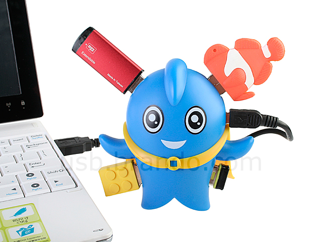 USB Blue Alien 4-Port Hub