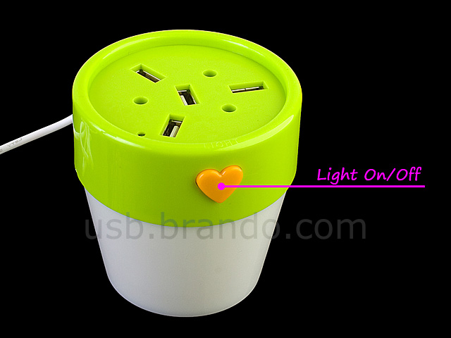 USB Flower Pot 4-Port Hub with Light