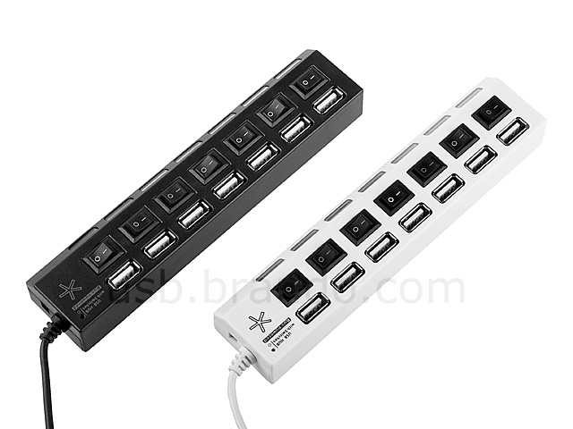 USB 7-Port Hub Bar with On/Off Switches