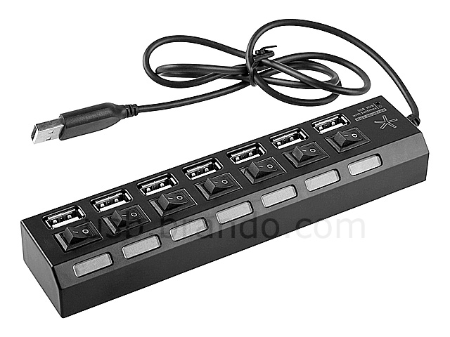 USB 7-Port Hub Bar with On/Off Switches