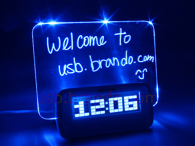 USB 4-Port Hub with Alarm Clock and Erasable Memo Board