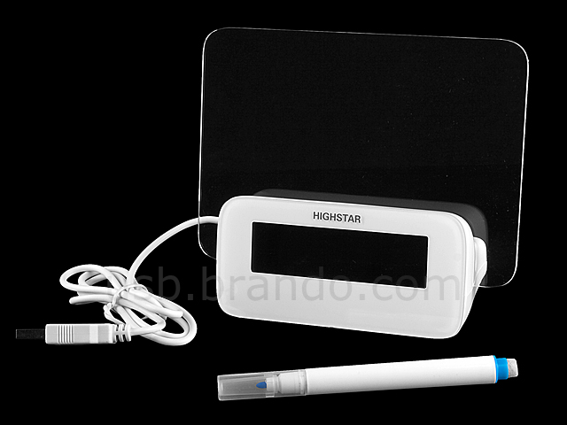 USB 4-Port Hub with Alarm Clock and Erasable Memo Board