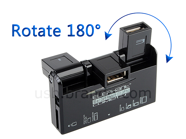 USB 3-Port Hub + Card Reader Combo