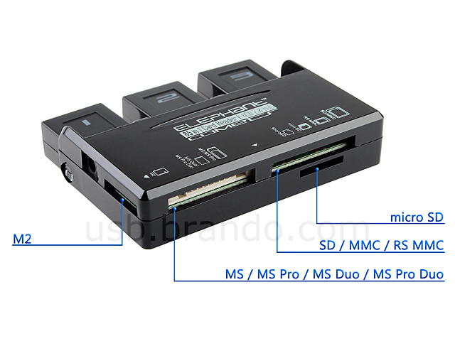 USB 3-Port Hub + Card Reader Combo