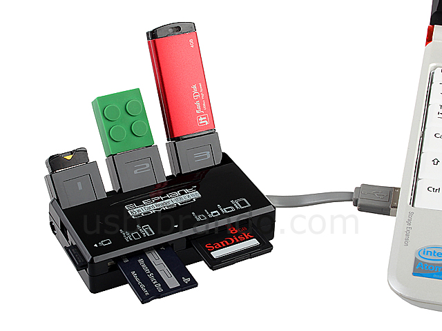 USB 3-Port Hub + Card Reader Combo