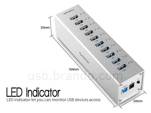 10-Port USB 3.0 Hub