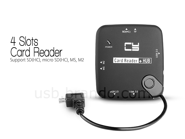 MicroUSB OTG 3-Port Hub with Card Reader