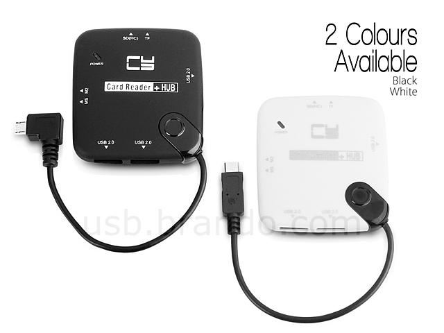 MicroUSB OTG 3-Port Hub with Card Reader