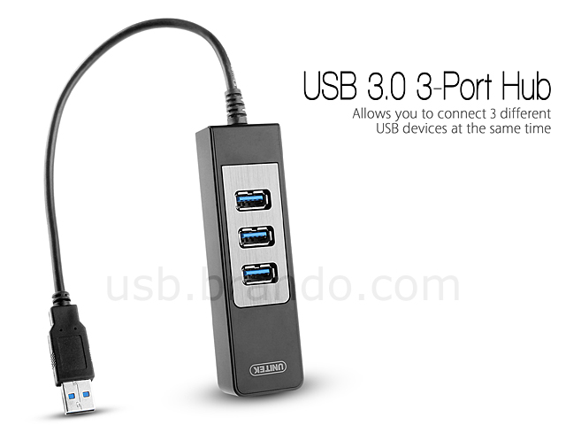 Unitek USB 3.0 3-Port Hub with Gigabit Lan Adapter