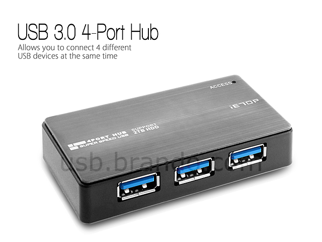 USB 3.0 Aluminum 4-Port Hub