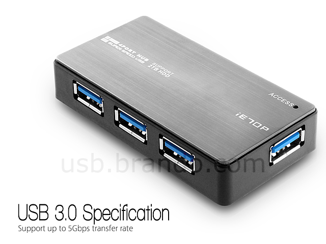 USB 3.0 Aluminum 4-Port Hub