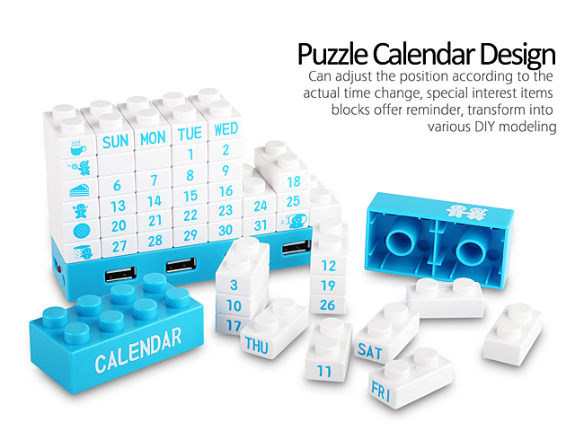 USB Puzzle Calendar 4-Port Hub